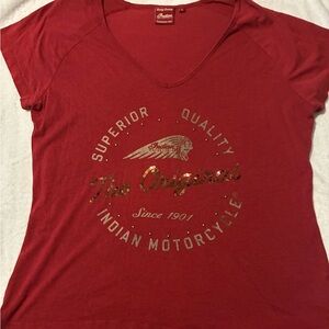Women's Red Indian Motorcycle T-shirt